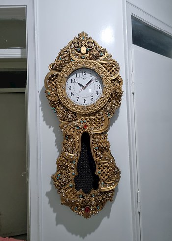 Koyu Altın Renkli Dekoratif Duvar Saati - Görsel 6