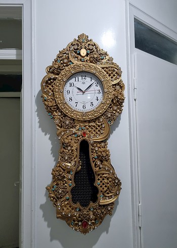 Koyu Altın Renkli Dekoratif Duvar Saati - Görsel 4