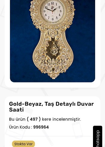 Koyu Altın Renkli Dekoratif Duvar Saati - Görsel 3