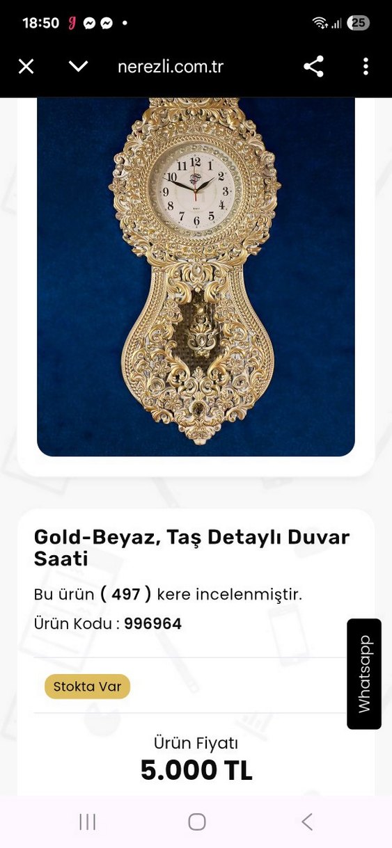 Koyu Altın Renkli Dekoratif Duvar Saati - Görsel 3