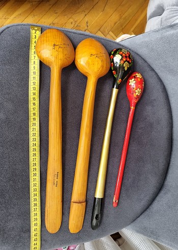 Kırmızı El Boyaması Ahşap Kaşık Seti - Görsel 4