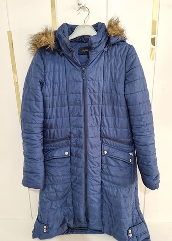 Tuğba marka Mavi Midi Kadın Kışlık Fermuarlı Mont - Görsel 3