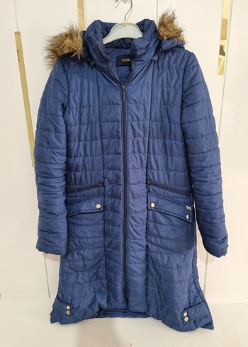 Tuğba marka Mavi Midi Kadın Kışlık Fermuarlı Mont - Görsel 2