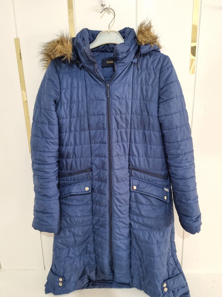 Tuğba marka Mavi Midi Kadın Kışlık Fermuarlı Mont - Görsel 3