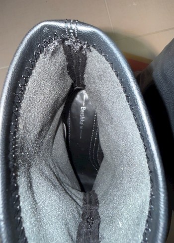 Kadın Siyah Deri Topuklu Goth Bot - Görsel 3