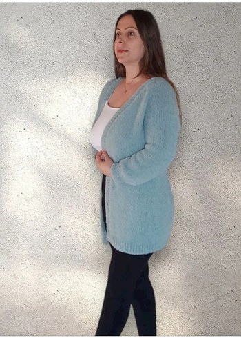 tavşan tüyü el örgüsü reglan kol hırka