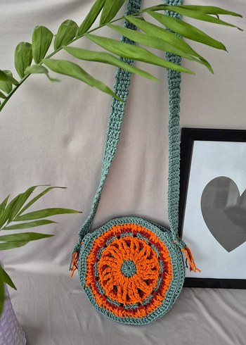 örgü Çok Renkli  Çanta - Görsel 2