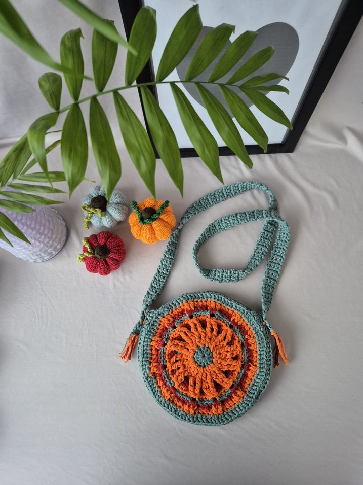 örgü Çok Renkli  Çanta - Görsel 3