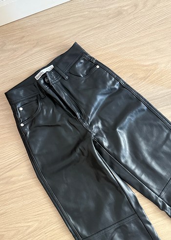 xs Beden siyah Renk Siyah Deri Kadın Pantolon