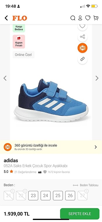 27 numara orijinal Adidas