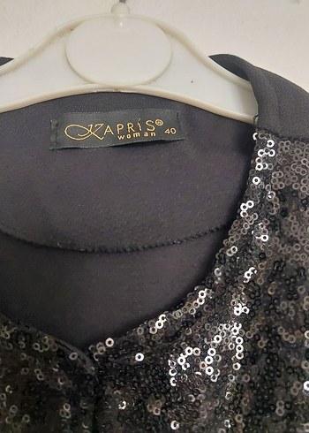 Siyah Uzun Parlak Kadın Yelek - Görsel 2