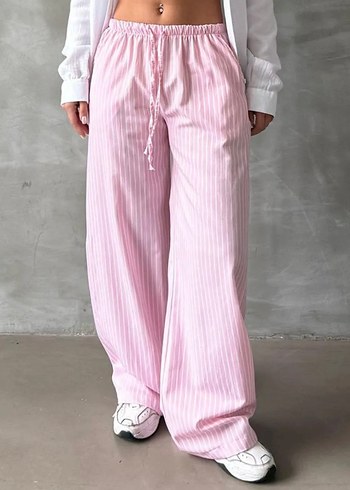 ÇİZGİLİ CEPLİ BOL PAÇA PANTOLON