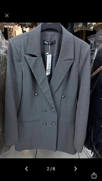 42 Beden gri Renk Bayan blazer ceket