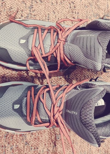 Gri North face erkek Spor Ayakkabı Bağcıklı - Görsel 2