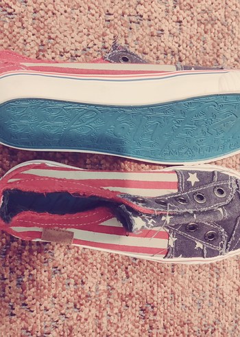 Kadın Çok Renkli Denim Bağcıksız Sneakers - Görsel 3