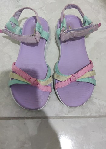 Kız Çocuk Renkli Bağcıklı Sandalet - Görsel 2