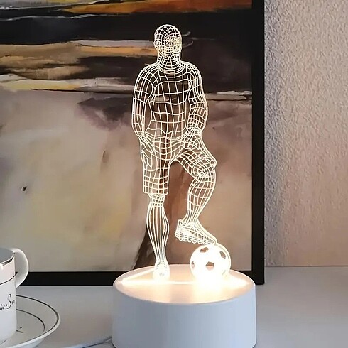  Beden 3D Işıklı Futbolcu Gece Lambası