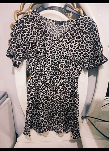 Zara Kısa leopar elbise