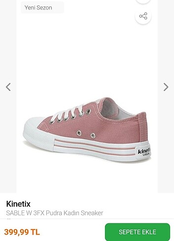 37 Beden pembe Renk kinetix pudra pembe kadın sneaker
