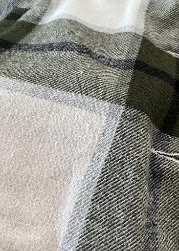 Düğmeli Ekose Gri Kadın ceket - Görsel 2