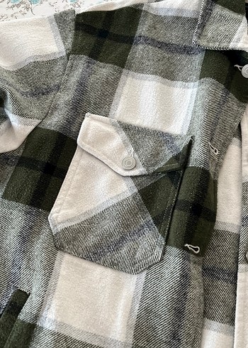 Düğmeli Ekose Gri Kadın ceket - Görsel 4