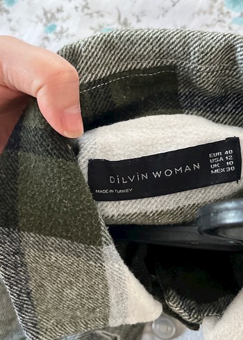 Düğmeli Ekose Gri Kadın ceket - Görsel 6