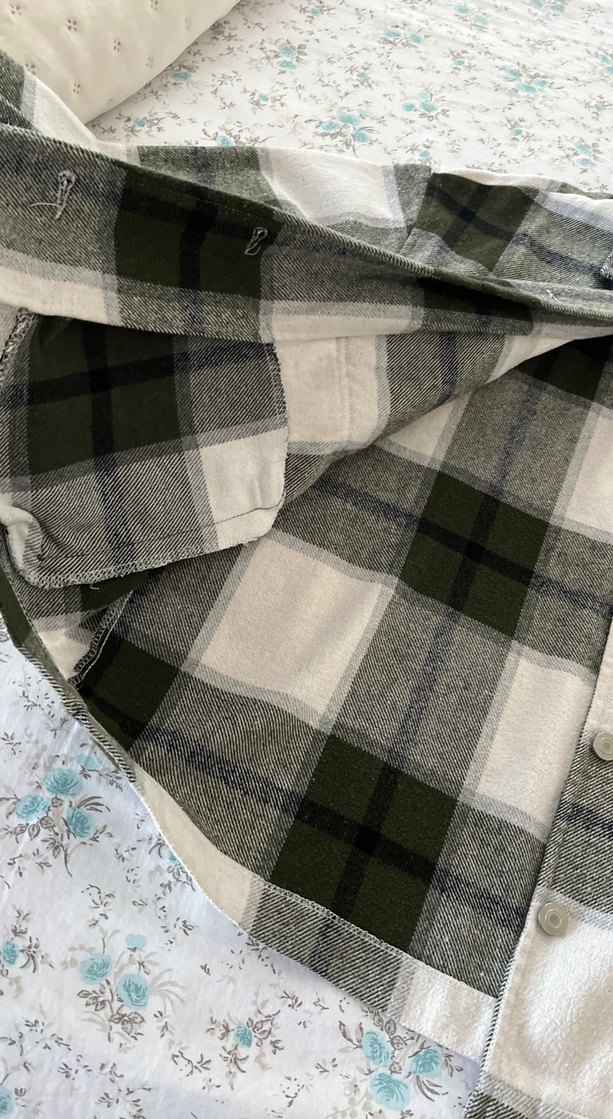 Düğmeli Ekose Gri Kadın ceket - Görsel 3