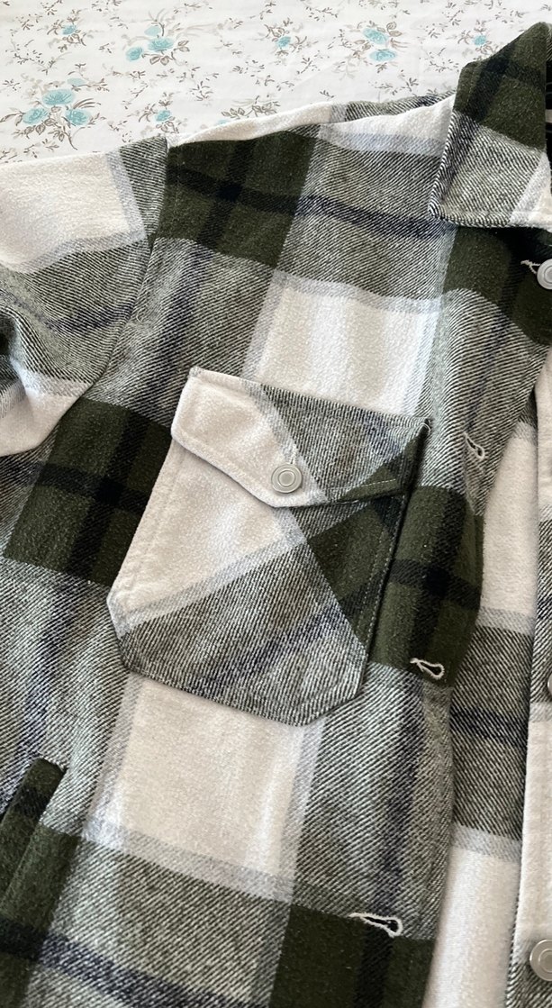 Düğmeli Ekose Gri Kadın ceket - Görsel 4