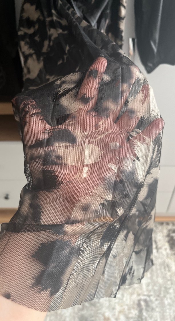 Siyah Deri Kemerli Uzun Yılan Desenli Elbise - Görsel 3