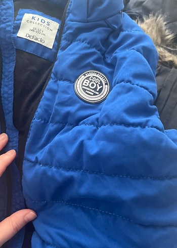 Parlak Mavi Fermuarlı Erkek Çocuk Kabanı - Görsel 3