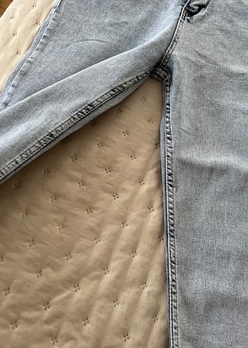 Gri Bağlama Desenli Dar Kesim Kadın Kot Pantolon - Görsel 4