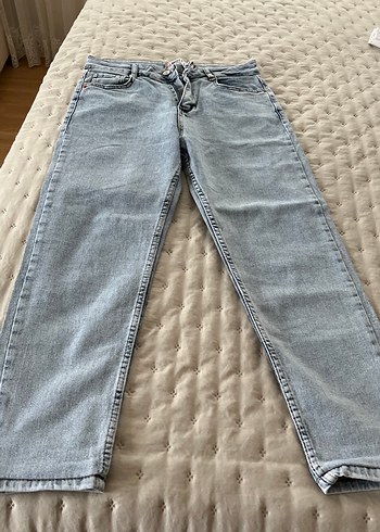 Gri Bağlama Desenli Dar Kesim Kadın Kot Pantolon - Görsel 2