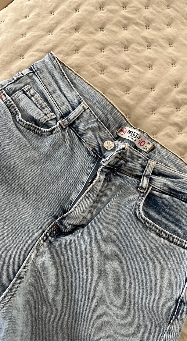 Gri Bağlama Desenli Dar Kesim Kadın Kot Pantolon - Görsel 5