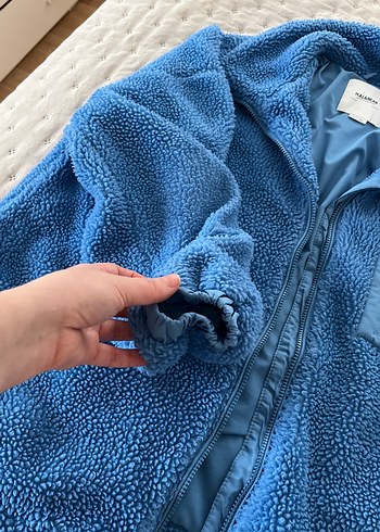 Mavi Fermuarlı Kadın Polar Ceket - Görsel 3