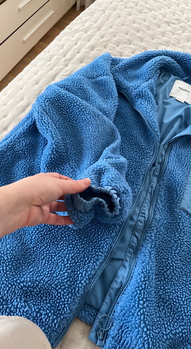 Mavi Fermuarlı Kadın Polar Ceket - Görsel 3