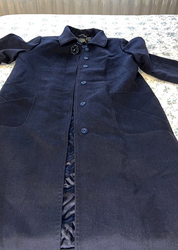 Düğmeli Gri Midi Kaban - Görsel 8