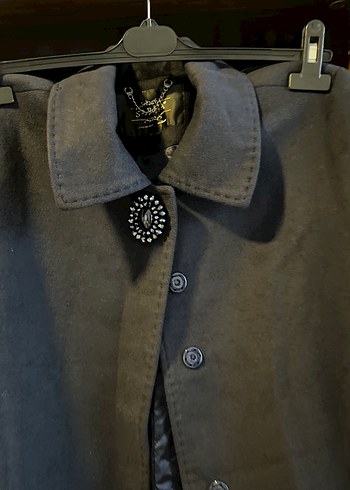 Düğmeli Gri Midi Kaban - Görsel 2