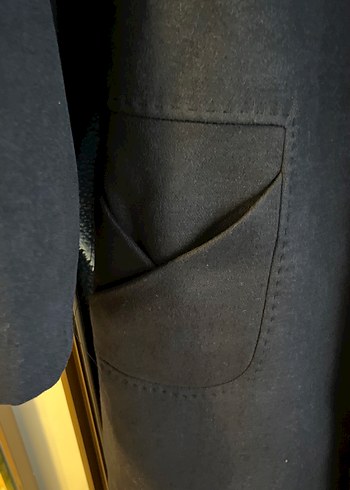 Düğmeli Gri Midi Kaban - Görsel 3