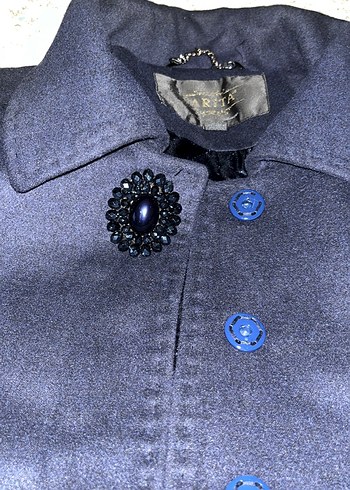 Düğmeli Gri Midi Kaban - Görsel 9