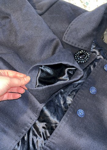 Düğmeli Gri Midi Kaban - Görsel 12