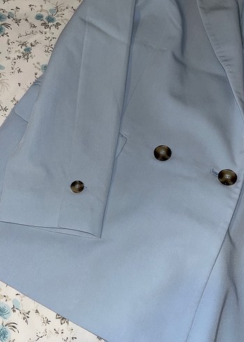 Mavi Düğmeli Kadın Blazer Ceket - Görsel 6