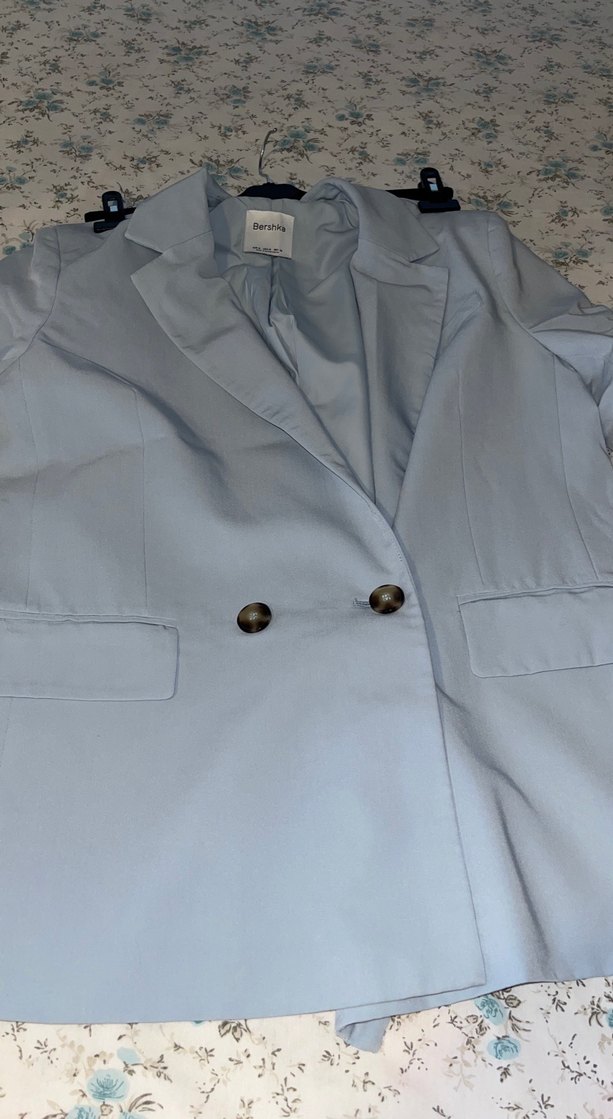 Mavi Düğmeli Kadın Blazer Ceket - Görsel 5