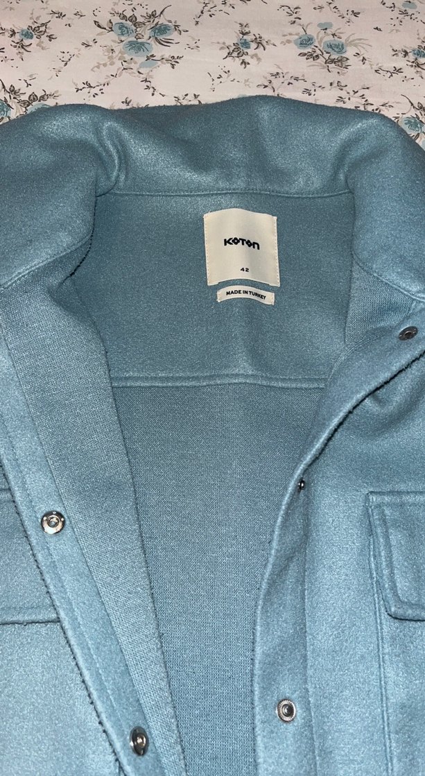 Gri Düğmeli Midi Kadın Kaban - Görsel 2