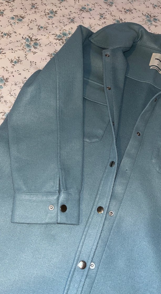 Gri Düğmeli Midi Kadın Kaban - Görsel 3