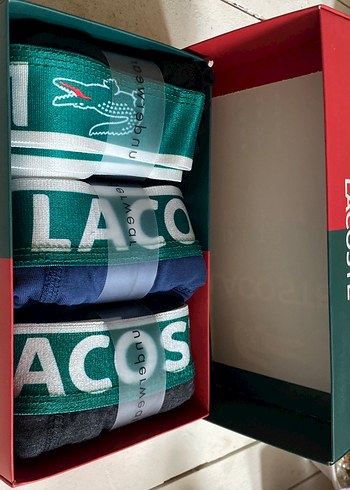 Lacoste Erkek Turkuaz Baskılı Boxer Seti