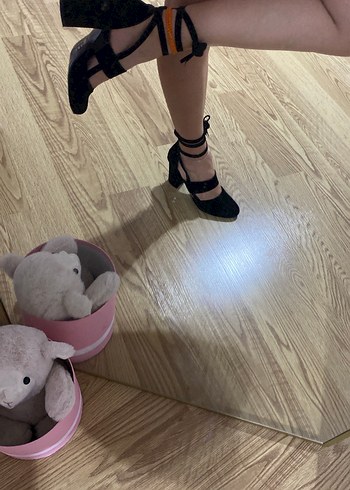 Siyah Çizgili Platform Topuklu Kadın Ayakkabı - Görsel 4