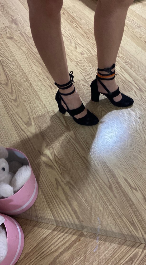 Siyah Çizgili Platform Topuklu Kadın Ayakkabı - Görsel 3