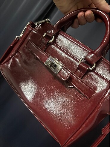 Stradivarius Bordo deri çanta