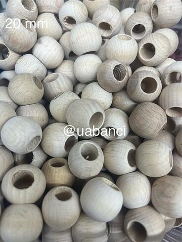 20 MM AHŞAP BONCUK GENİŞ DELİKLİ