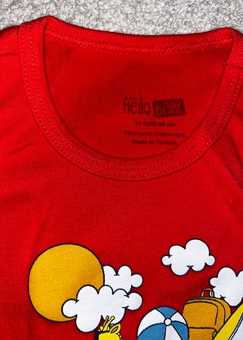 Kırmızı Baskılı Bebek Atlet Body - Görsel 2